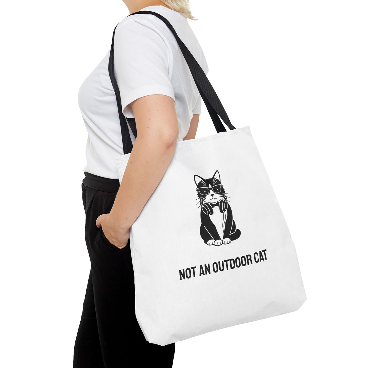 Not An Outdoor Cat Tote Bag – Fun House Cat Tote for Cat Lovers