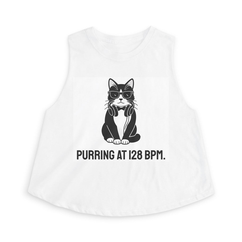 House Cat Radio™ Festival Cat Crop Top — Purring at 128 BPM