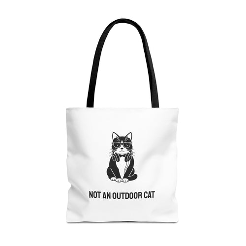 Not An Outdoor Cat Tote Bag – Fun House Cat Tote for Cat Lovers