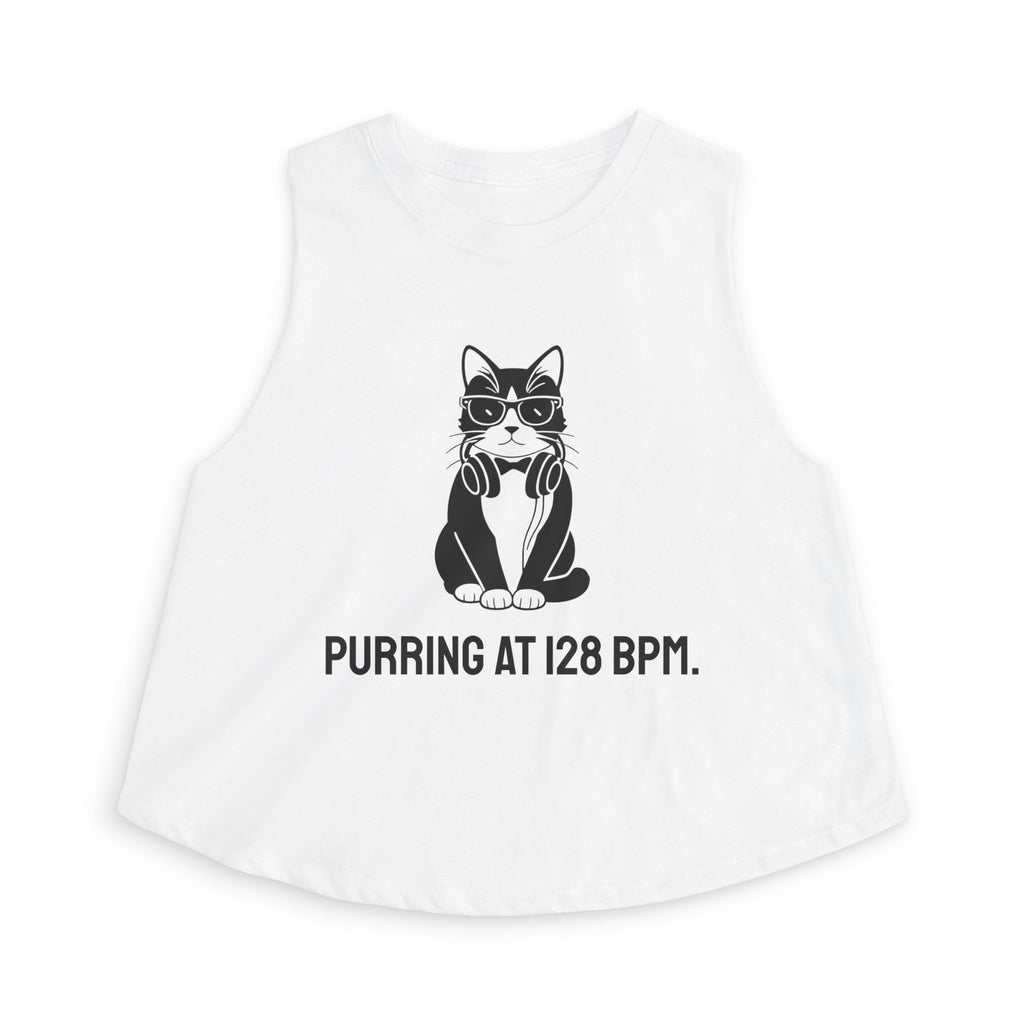 House Cat Radio™ Festival Cat Crop Top — Purring at 128 BPM