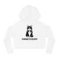 House Cat Radio™ Women's Cropped Hoodie — Purring at 128 BPM